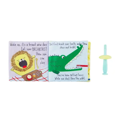 Mud Pie Brushing Teeth Cloth Book and Toothbrush Set for only USD 25.00 | Hallmark