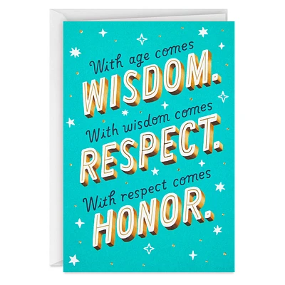 With Age Comes Wisdom Funny Birthday Card for only USD 4.49 | Hallmark