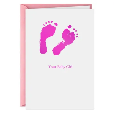 Pink Footprints New Baby Girl Card for only USD 2.99 | Hallmark