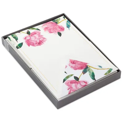 Pink Peonies Stationery Set, Box of 20 for only USD 14.99 | Hallmark