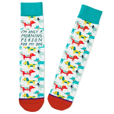 Morning Person for My Dog Funny Crew Socks for only USD 12.99 | Hallmark