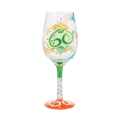 Lolita Happy 60th Birthday Handpainted Wine Glass, 15 oz. for only USD 29.99 | Hallmark