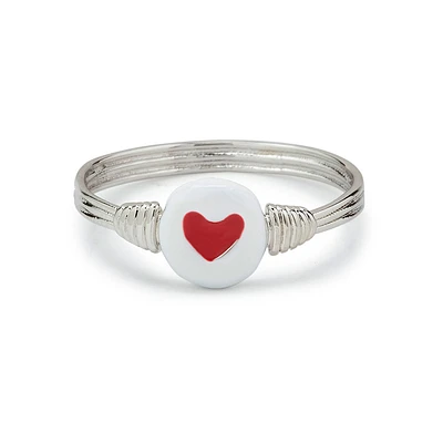 Pura Vida Silver Ring With Enamel Heart Bead for only USD 14.00 | Hallmark