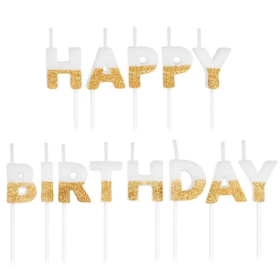 Gold Glitter Dipped "Happy Birthday" Candles for only USD 5.99 | Hallmark