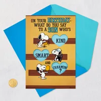 Peanuts® Snoopy Kind, Smart and Charming Birthday Card for Son for only USD 5.59 | Hallmark