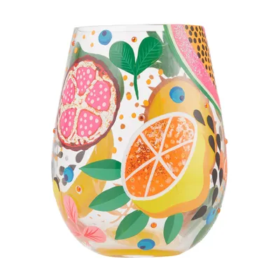 Lolita Tropical Fruit Handpainted Stemless Wine Glass, 20 oz. for only USD 19.99 | Hallmark