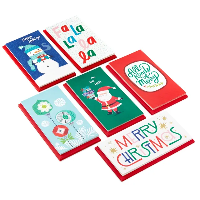 Big Dot of Happiness Assorted Red & Green Holiday - Money & Gift Card Nifty  Gifty Card Holders - 8 Ct