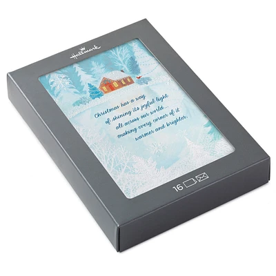 Snowy Cabin on a Frozen Pond Boxed Christmas Cards, Pack of 16 for only USD 12.49 | Hallmark