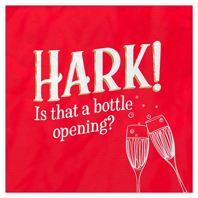 "Hark!" on Red Holiday Cocktail Napkins, Pack of 20 for only USD 4.49 | Hallmark