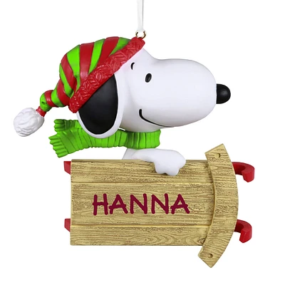 Peanuts® Sledding With Snoopy Personalized Ornament for only USD 25.99 | Hallmark