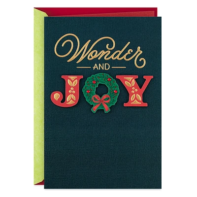 Wonder and Joy Wreath Christmas Card for only USD 7.59 | Hallmark