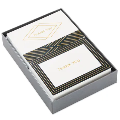 Black and Gold Bulk Blank Thank-You Notes, Pack of 50 for only USD 13.99 | Hallmark