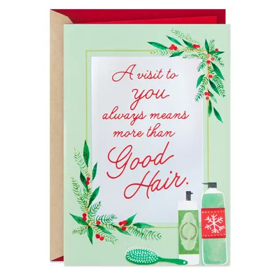 More Than Good Hair Holiday Card for Hairstylist for only USD 2.99 | Hallmark