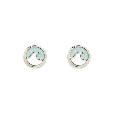 Pura Vida Enamel Wave Silver Stud Earrings for only USD 18.00 | Hallmark