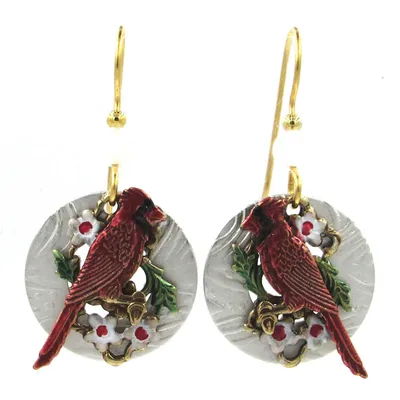 Red Cardinals Layered Metal Drop Earrings for only USD 21.00 | Hallmark