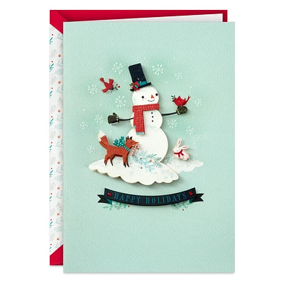 Happy Holidays Snowman and Forest Friends Holiday Card for only USD 6.99 | Hallmark