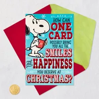 Peanuts® Snoopy Smiles Funny Christmas Card With Mini Cards for only USD 6.99 | Hallmark