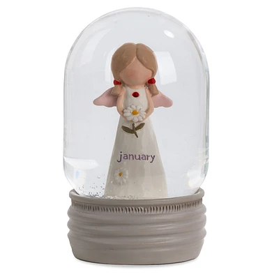Blossom Bucket January Birthstone Angel Snow Globe, 4.2" for only USD 22.99 | Hallmark