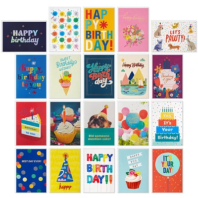 Festive and Fun Assorted Birthday Cards, Pack of 20 for only USD 16.99 | Hallmark