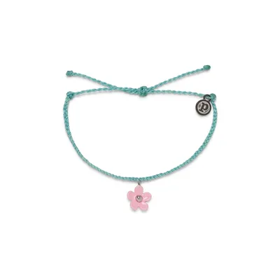 Pura Vida Solstice Pink Flower Charm on Seafoam Bracelet for only USD 15.00 | Hallmark