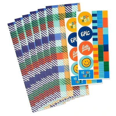 Colorful Plaid Tissue Paper With Gift Tag Stickers, 6 sheets for only USD 2.99 | Hallmark
