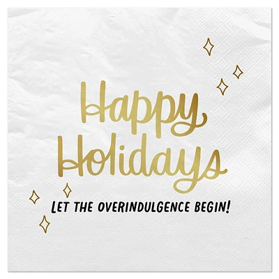 "Let the Overindulgence Begin!" Holiday Cocktail Napkins, Pack of 20 for only USD 4.49 | Hallmark