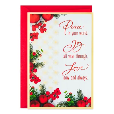 Peace, Joy, Love and Blessings Christmas Card for only USD 2.00 | Hallmark