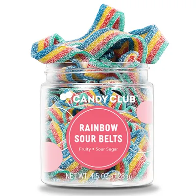 Candy Club Rainbow Sour Belts Gummy Candies in Jar, 4.5 oz. for only USD 7.99 | Hallmark