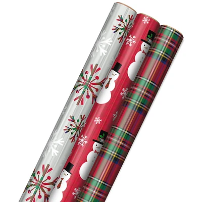 Snow Merry 3-Pack Foil Christmas Wrapping Paper Assortment, 60 sq. ft. for only USD 14.99 | Hallmark