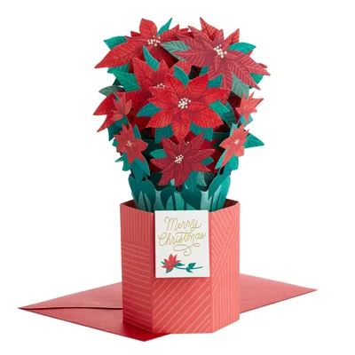 Poinsettia Flower Bouquet 3D Pop-Up Christmas Card for only USD 7.99 | Hallmark