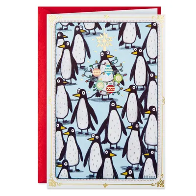 Festive Penguin Standing Out in a Crowd Funny Christmas Card for only USD 3.99 | Hallmark