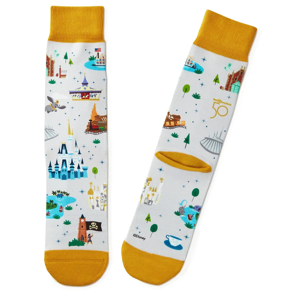 Walt Disney World 50th Anniversary Park Attractions Novelty Crew Socks for only USD 14.99 | Hallmark