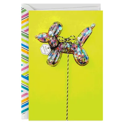 Confetti-Filled Balloon Animal Birthday Card for only USD 7.99 | Hallmark
