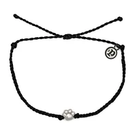 Pura Vida Paw Print Charm Black Mini Braided Bracelet for only USD 14.00 | Hallmark