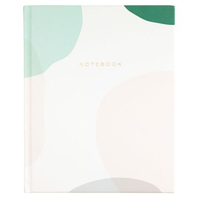 Green and White Abstract Forms Notebook