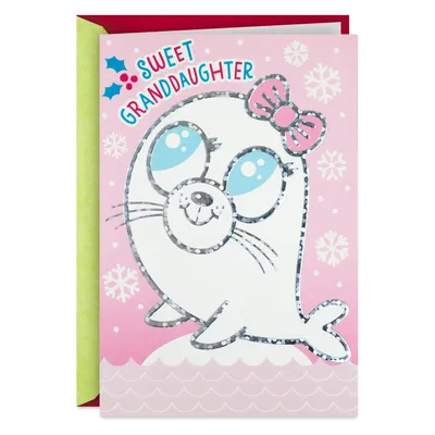 Cute Seal Christmas Card for Granddaughter for only USD 3.99 | Hallmark