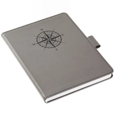 Gray Etched Compass Faux Leather Notebook for only USD 16.99 | Hallmark