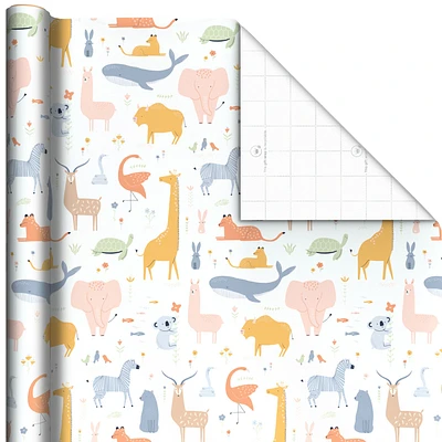 Pastel Animals Jumbo Wrapping Paper, 90 sq. ft. for only USD 9.99 | Hallmark