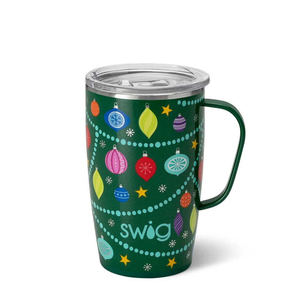 Swig Life Tumbler - O Christmas Tree Insulated Stainless Steel - 22oz - Dishwasher Safe with A Non-Slip Base