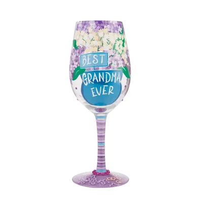 Lolita Best Grandma Ever Handpainted Wine Glass, 15 oz. for only USD 29.99 | Hallmark