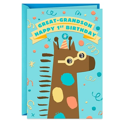 Cute Giraffe 1st Birthday Card for Great-Grandson for only USD 2.99 | Hallmark