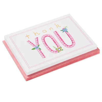 Pink Lettering Blank Thank-You Notes, Pack of 10 for only USD 4.49 | Hallmark