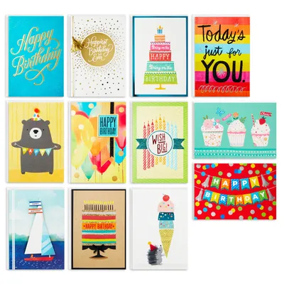 Bright and Happy Assorted Birthday Cards, Box of 12 for only USD 12.99 | Hallmark