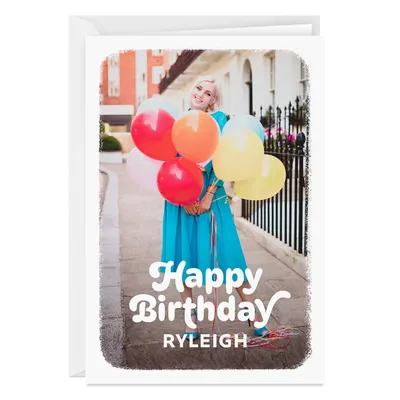 Personalized Full Photo Birthday Photo Card