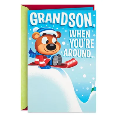 Unstoppable Fun and Love Pop-Up Christmas Card for Grandson for only USD 3.99 | Hallmark