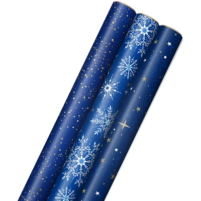 Celestial Blues 3-Pack Assorted Wrapping Paper Roll Bundle, 120 sq. ft. total for only USD 16.99 | Hallmark