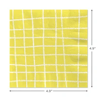 Yellow Grid Cocktail Napkins, Set of 16 for only USD 4.49 | Hallmark