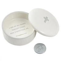 I Can Do All Things Lidded Trinket Dish With Metal Token for only USD 19.99 | Hallmark