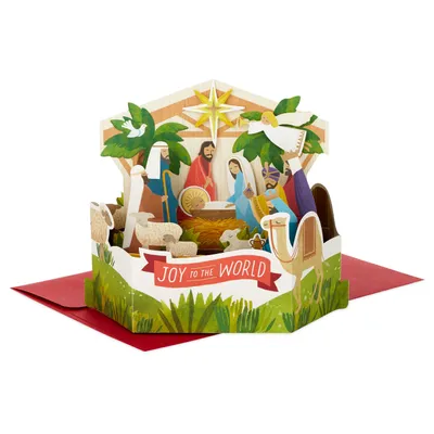 Joy to the World Nativity Scene 3D Pop-Up Christmas Card for only USD 7.99 | Hallmark