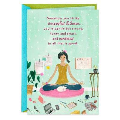 Funny, Smart and Centered Birthday Card for Friend